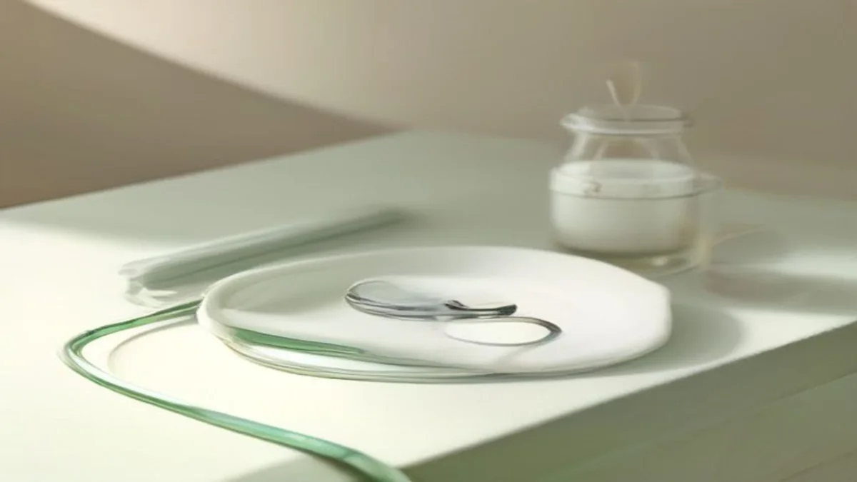 soft clinical still life with a stethoscope and folded towel on a pale surface