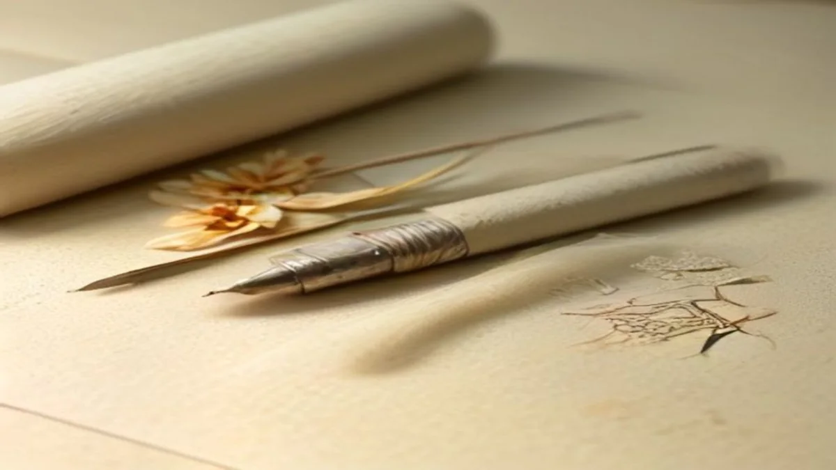 Soft still life of a fountain pen resting on a page of clear large type in gentle light.