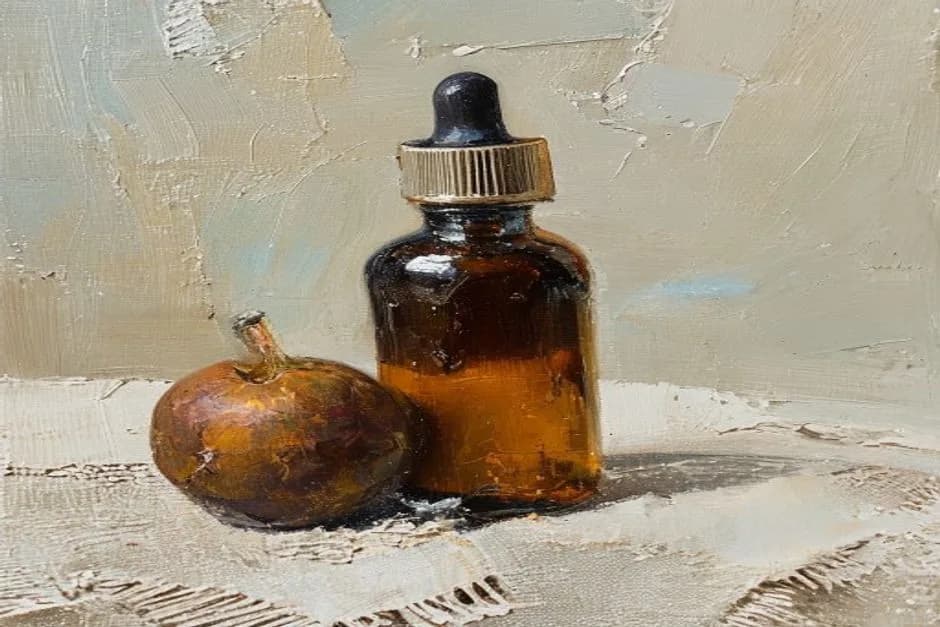 An oil painting representing Nalago Skincare: beauty & wellness.