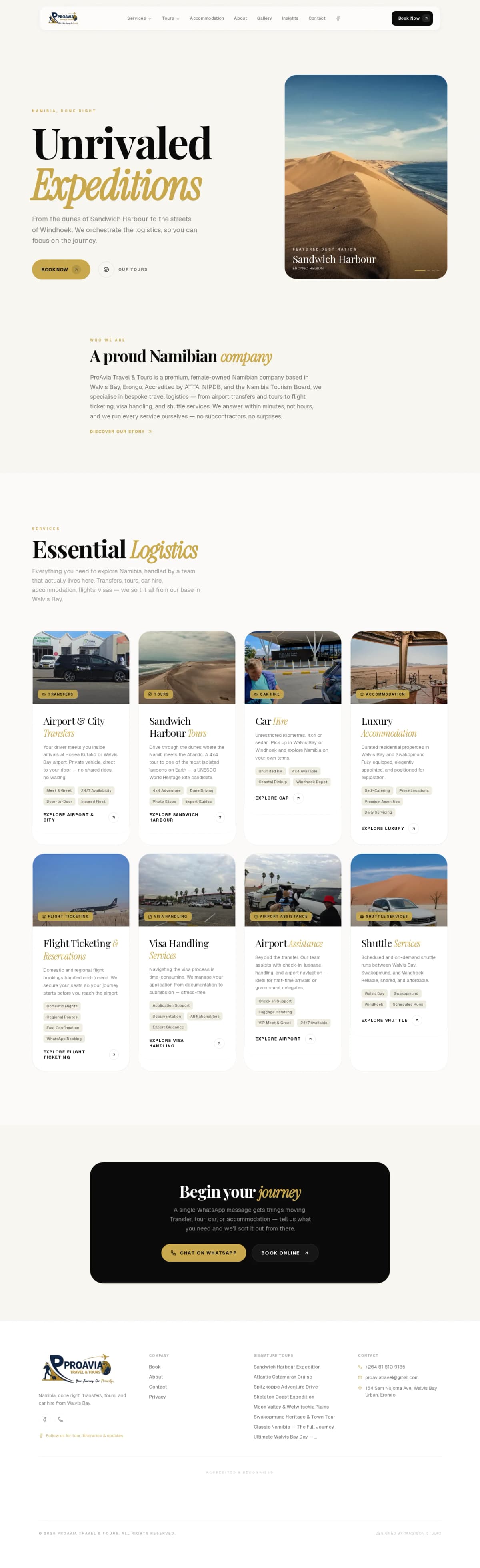 ProAvia Travel & Tours live website screenshot