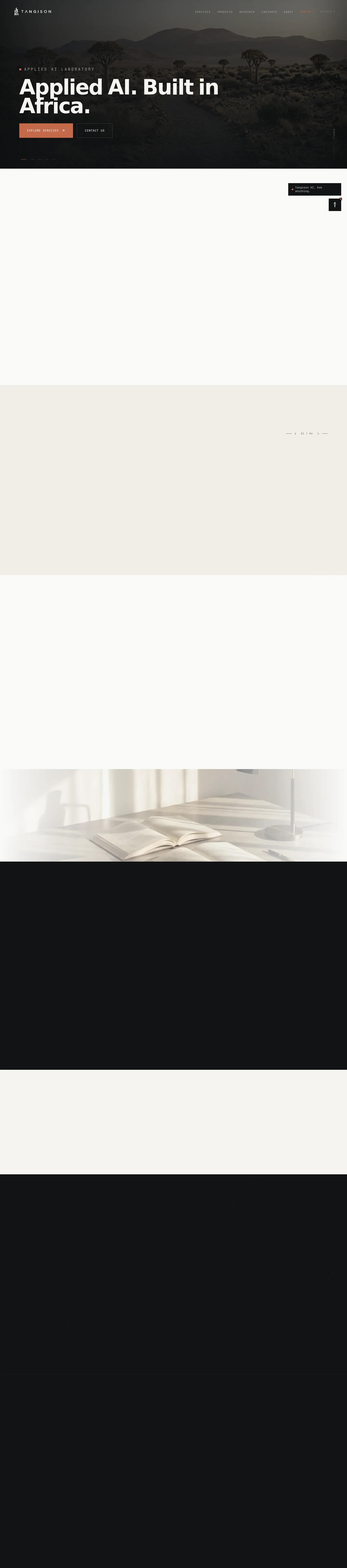 Tangison Systems live website screenshot