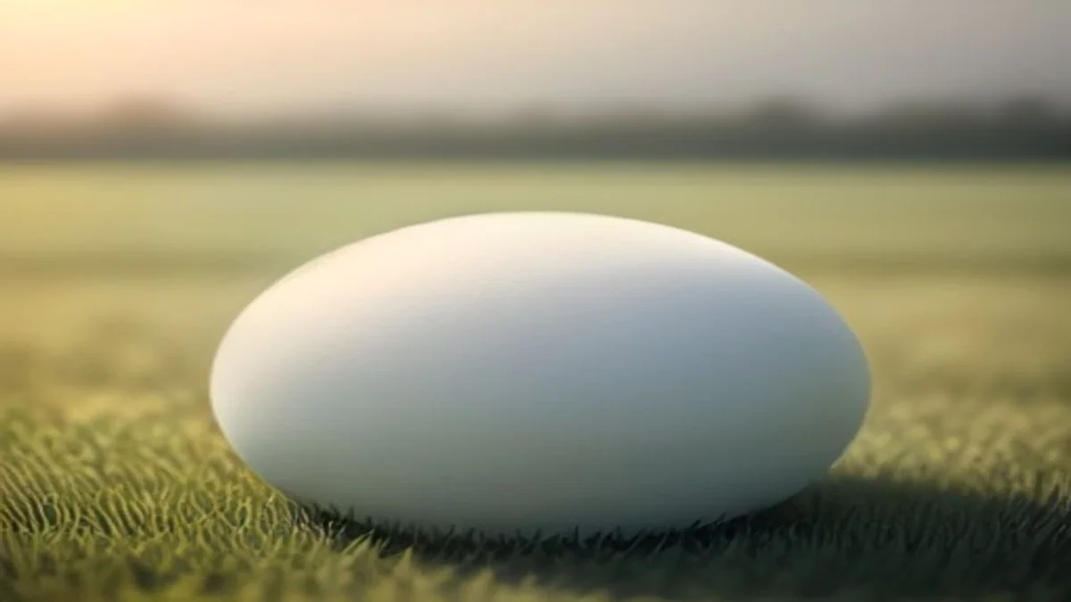 soft stadium lights and a resting ball on pale grass