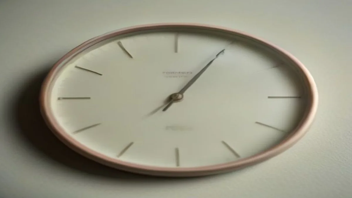 Soft analog stopwatch and small gauge resting on a pale surface in gentle light.