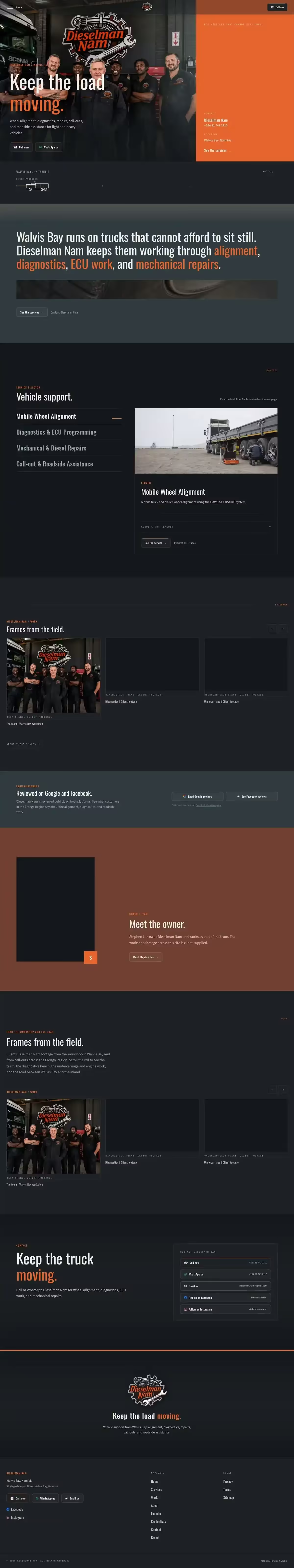 Dieselman Nam live website screenshot