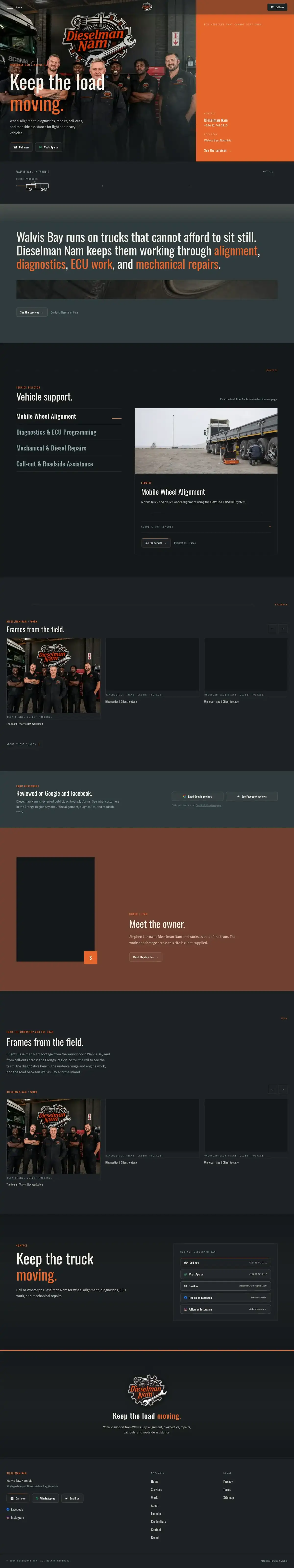 Dieselman Nam live website screenshot