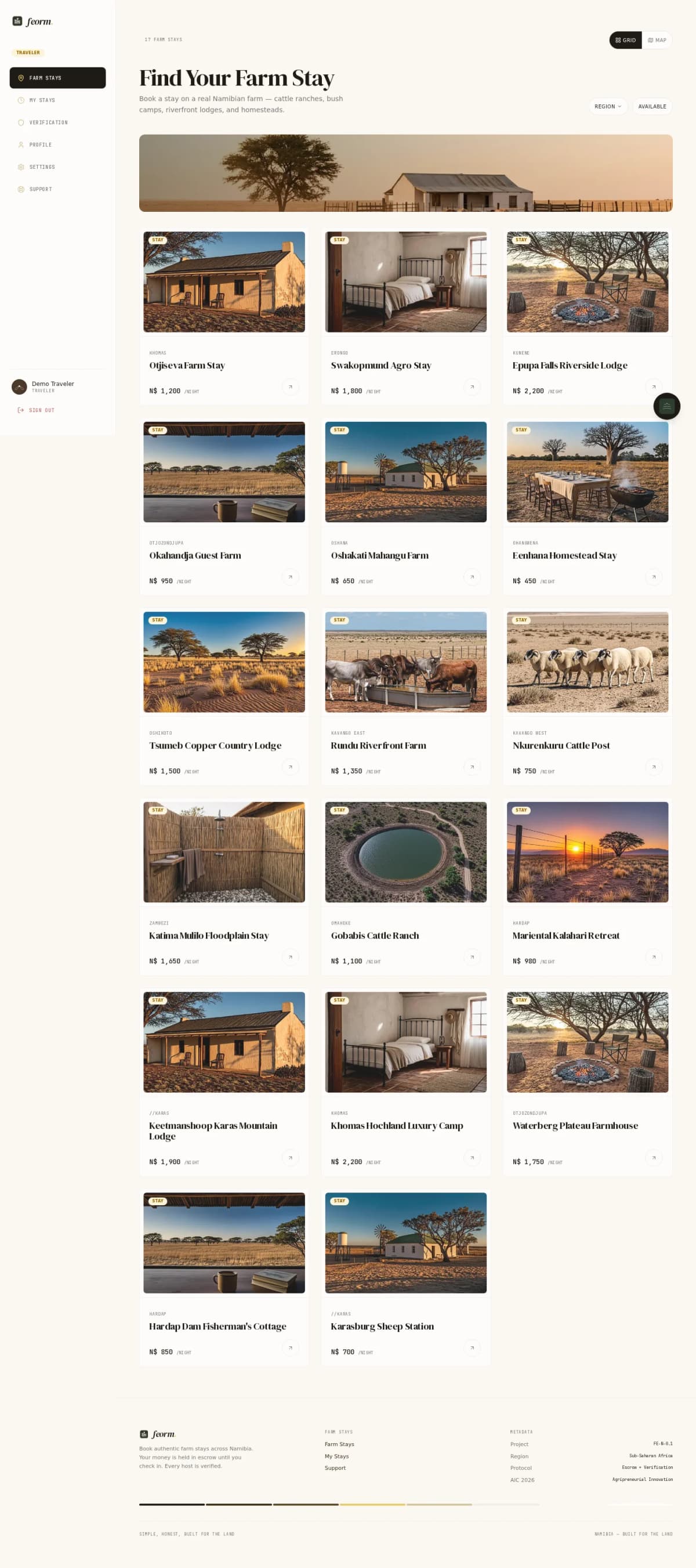 Feorm live website screenshot
