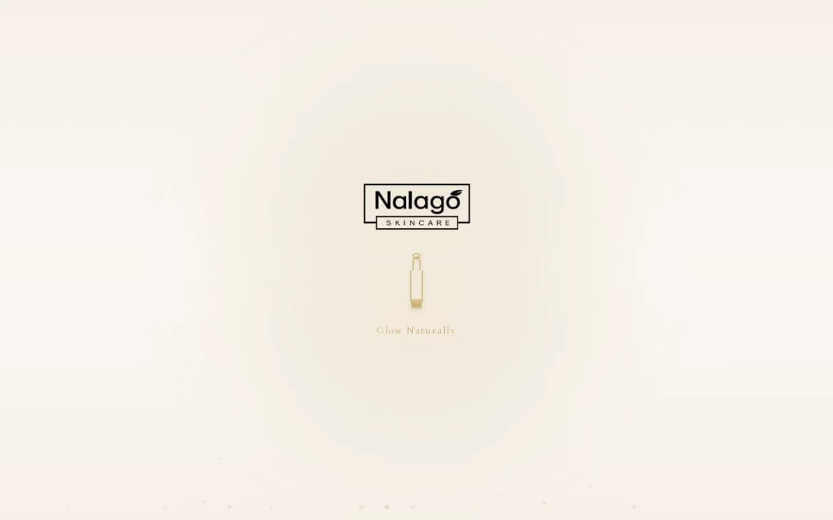 Nalago Skincare live website screenshot
